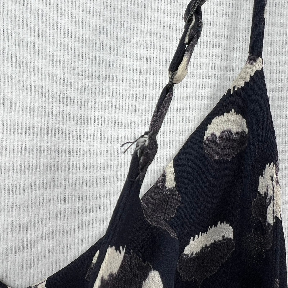 REFORMATION Eli 90s Mini Slip Dress Womens XS Black Gray Wild Child Animal Print - Picture 15 of 16